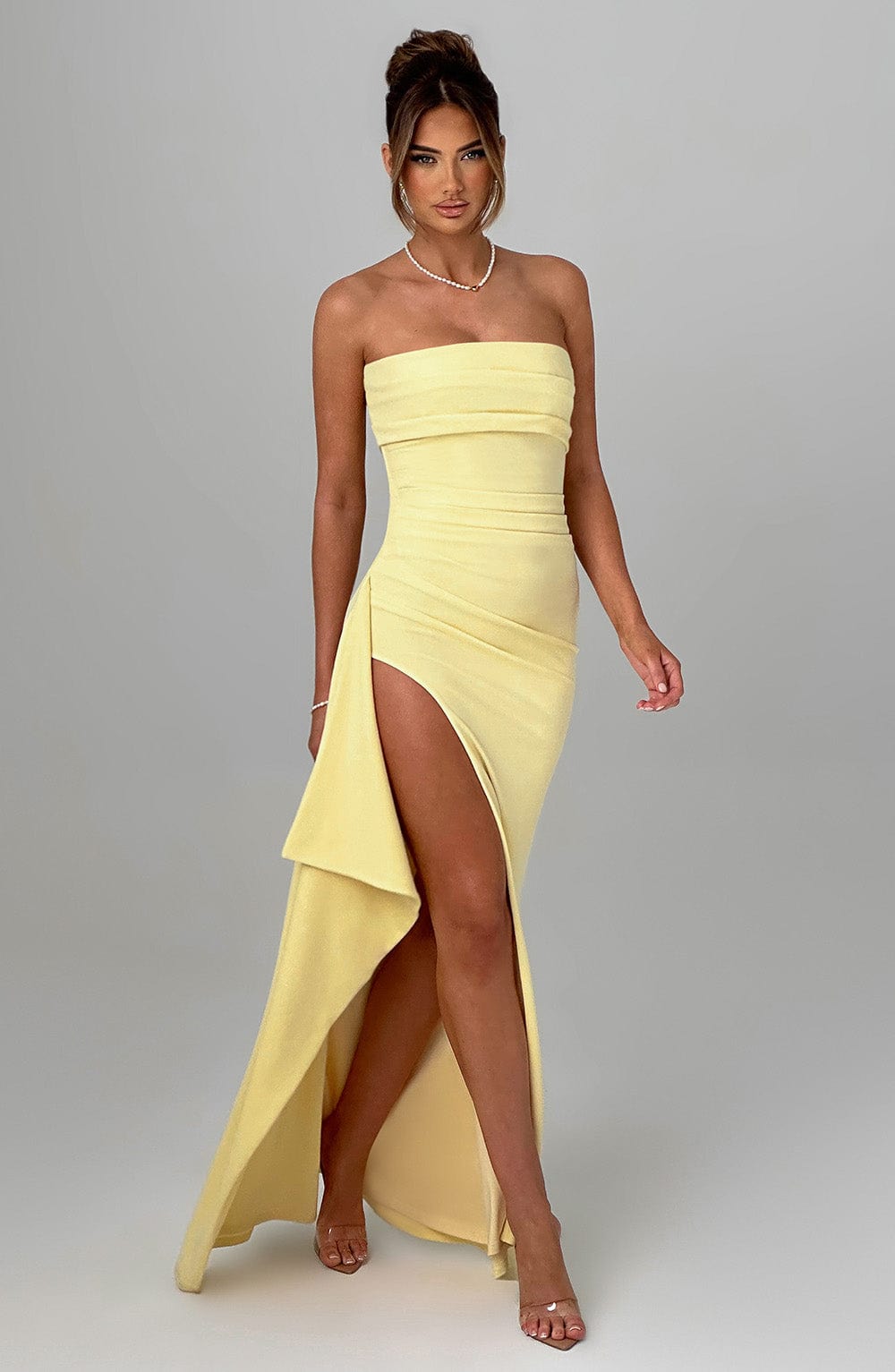 YunaWear | Elegante Lemon Maxi-Jurk